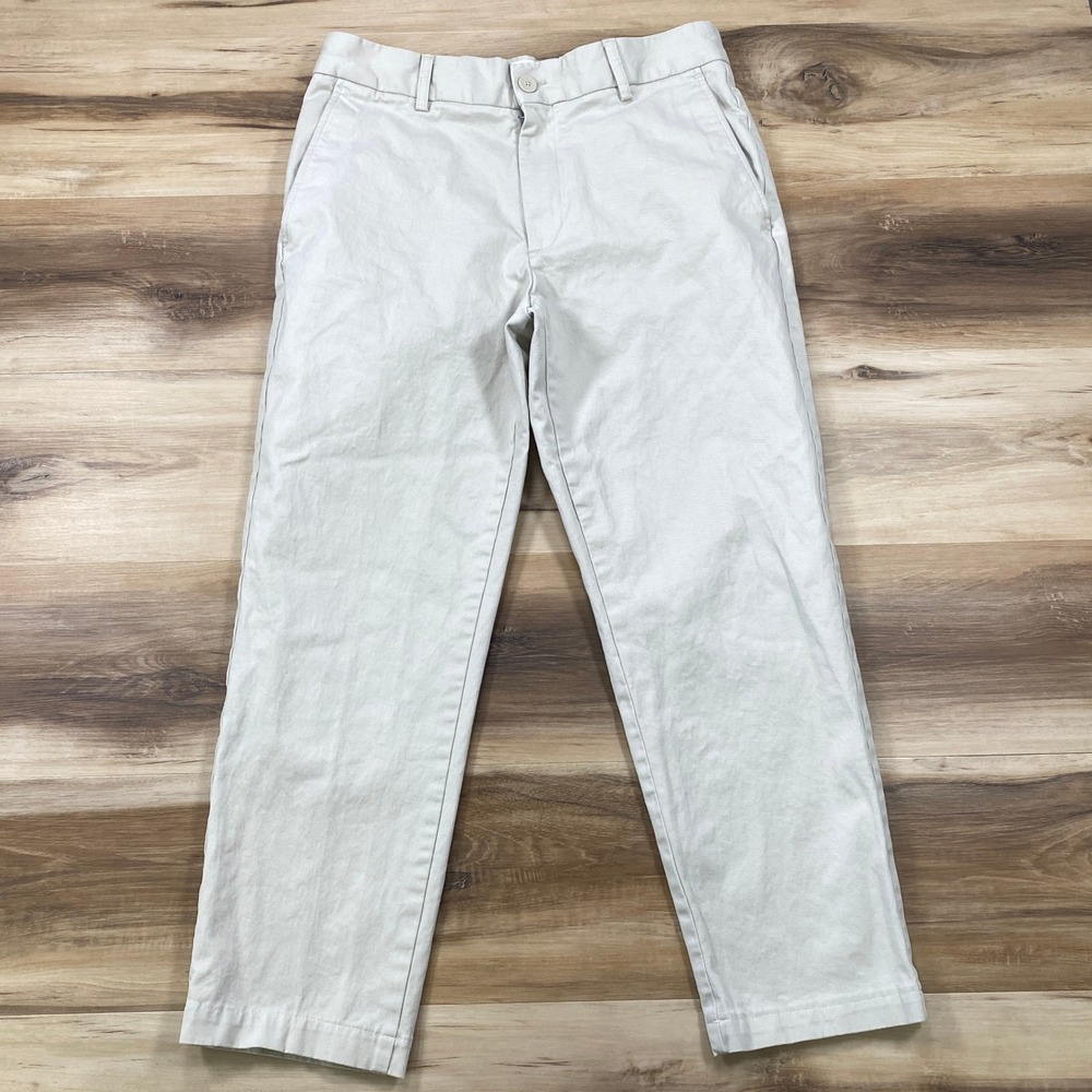 Zara Chino Pants Men 31 Minimalist Cotton Twill Slim Straight Beige Khaki Casual